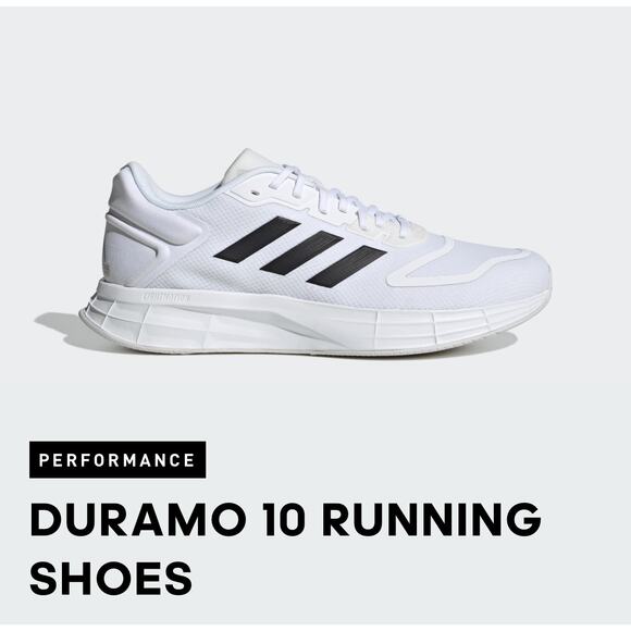 Adidas Men's Duramo 10  Running Shoe Color White/ Black Size 10.5 - Picture 1 of 10